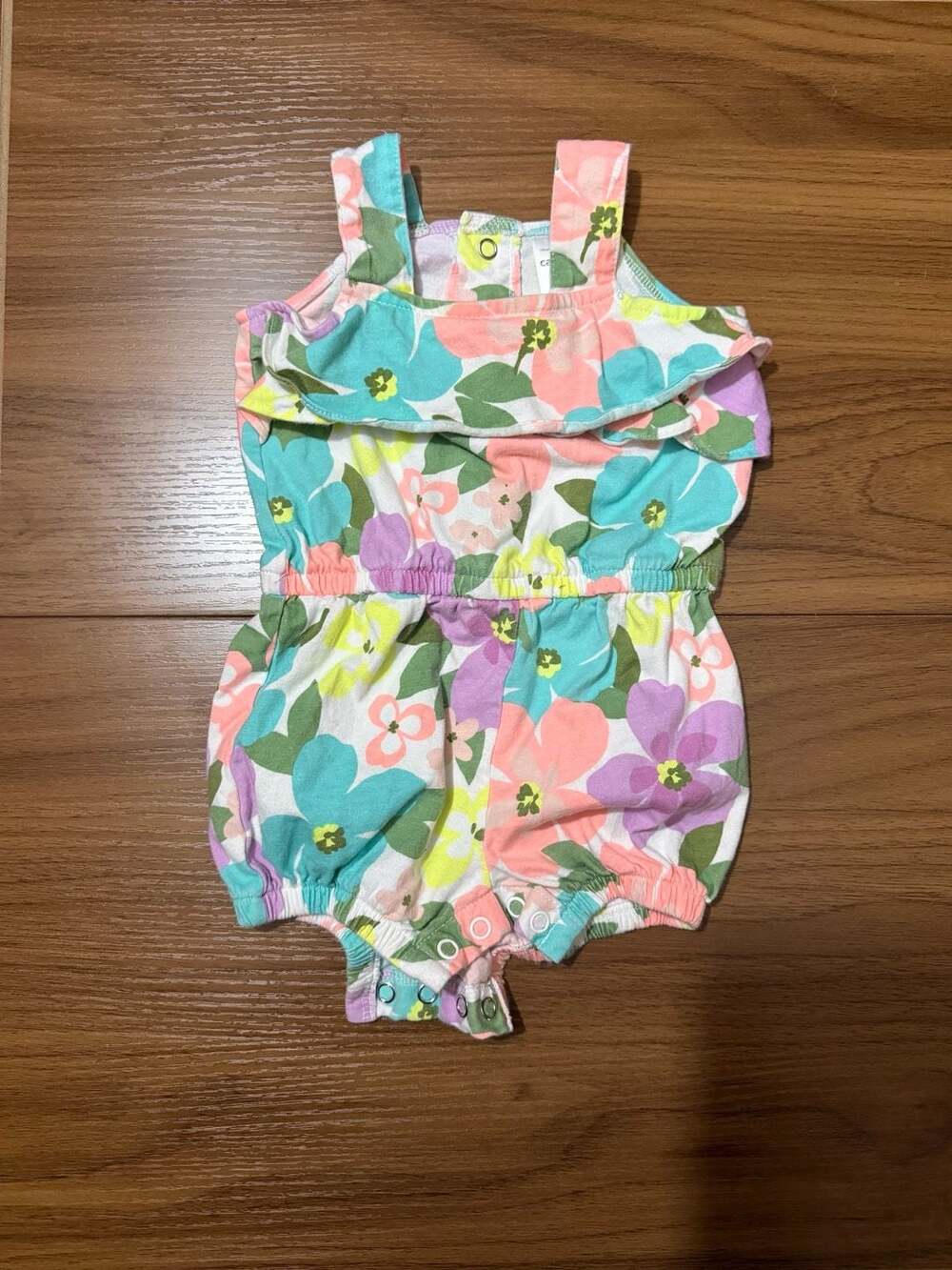 Carter's Floral Tank Romper Size 9M Multicolor